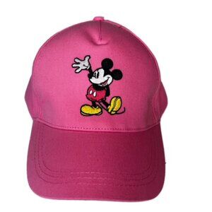 Disney Adjustable Embroidered Mickey Mouse Hat Pink New With Tags
